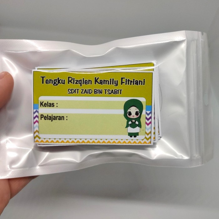 

Custom stiker buku / stiker nama anak / seri akhwat ikhwan laki sekolah tidak luntur waterproof