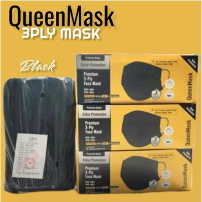 MASKER 3 PLY HITAM QUEEN MASK