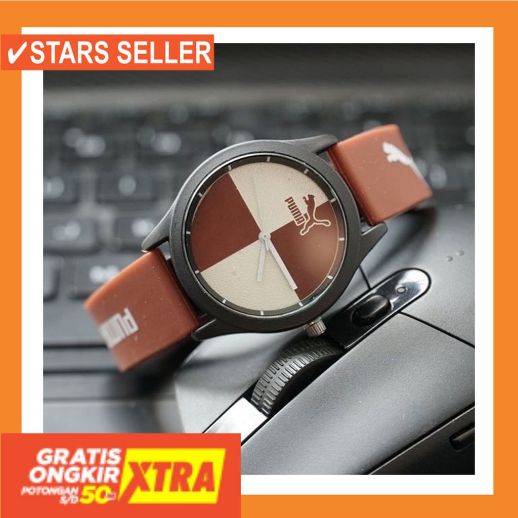 JAM COWOK MASA KINI MURAH TERBARU GSHOK HITAM / Jam Tangan Puma RUBBER