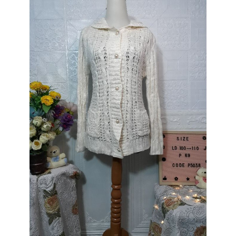 Cardigan kepang warna putih pesanan by clemira06