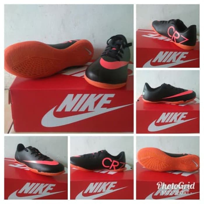 Hemat Premium Sepatu Futsal Nike Anak Cr7 Hitam List Orange Sol Turf Size 3 Hemat