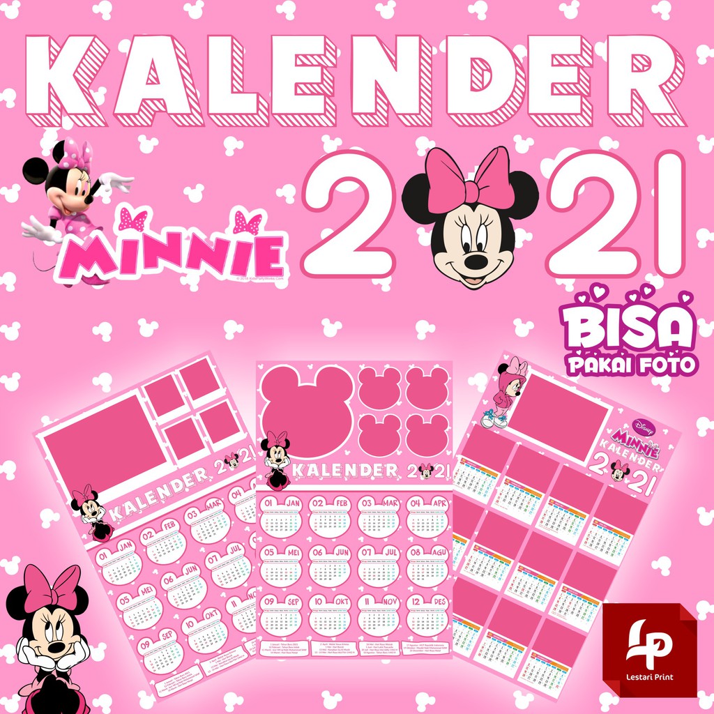 

KALENDER DINDING 2021 / MINNIE MOUSE / BISA PAKAI FOTO / KARAKTER / MOTIF / LESTARI PRINT