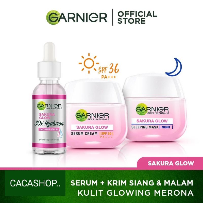 Garnier Sakura Sakura Glow serum 30ml/krim malam 50ml/krim siang 50ml