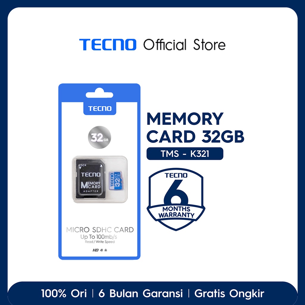 TECNO Micro SD Card 32 GB TMS-K321 Android Smartphone [Kartu Memori Handphone]