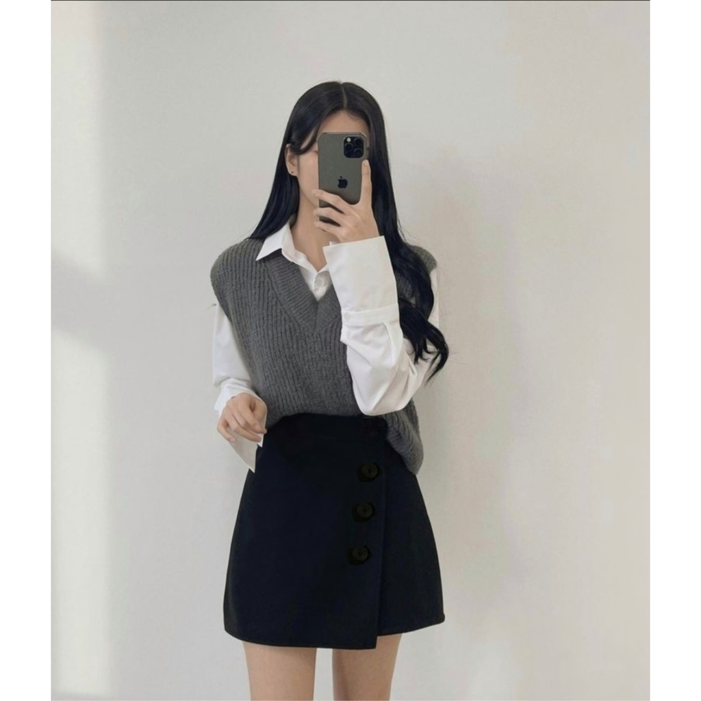 Korean Mini Skirt - Rok Celana Pendek Wanita Hotpants Terbaru -  Mini Skirt Style Korea Jumbo Santai