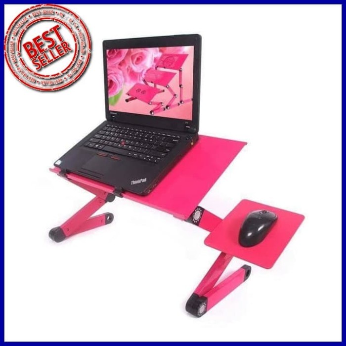 meja laptop + Pendingin kipas / table laptop aluminium + cooler laptop