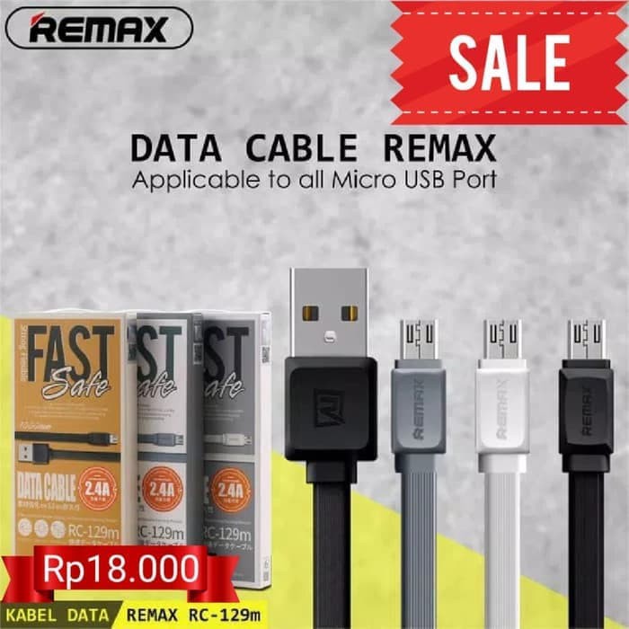 [1meter] Kabel Data Remax Fast Pro Micro USB RC-129m ORIGINAL Cable