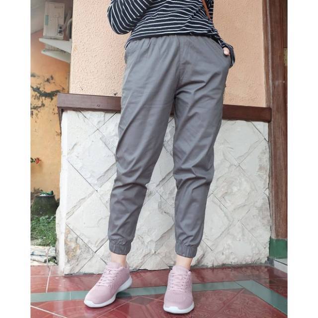  Celana  Jogger Wanita  Jogger Pants Katun Stretch Bahan  