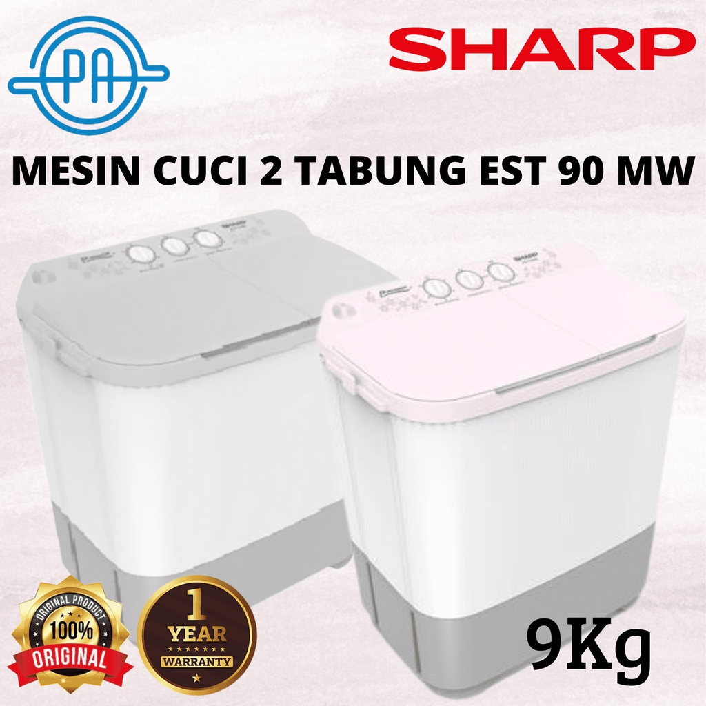 MESIN CUCI 2 TABUNG SHARP EST 90 MW 9KG GARANSI RESMI