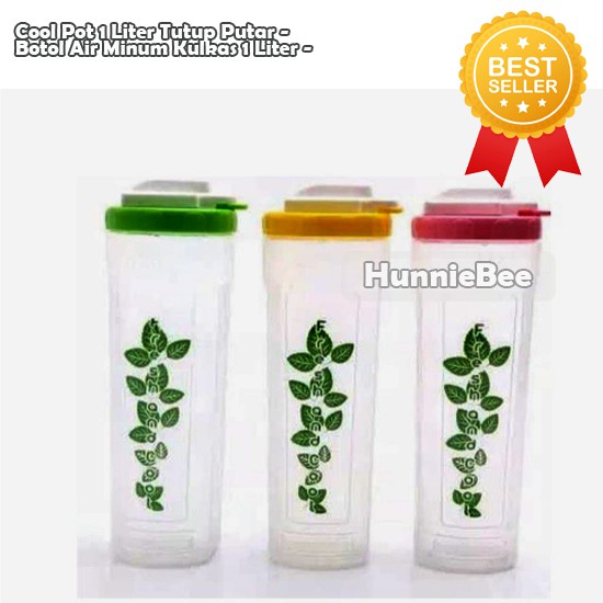 Cool Pot 1 Liter Tutup Putar - Botol Air Minum Kulkas 1 Liter - RANDOM