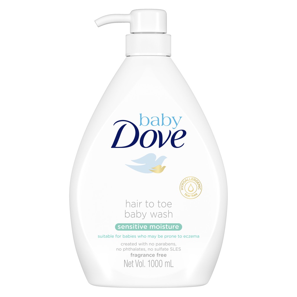 Baby Dove Hair to Toe Wash Sensitive Moisture 1L - Sabun Mandi Bayi No Fragrance