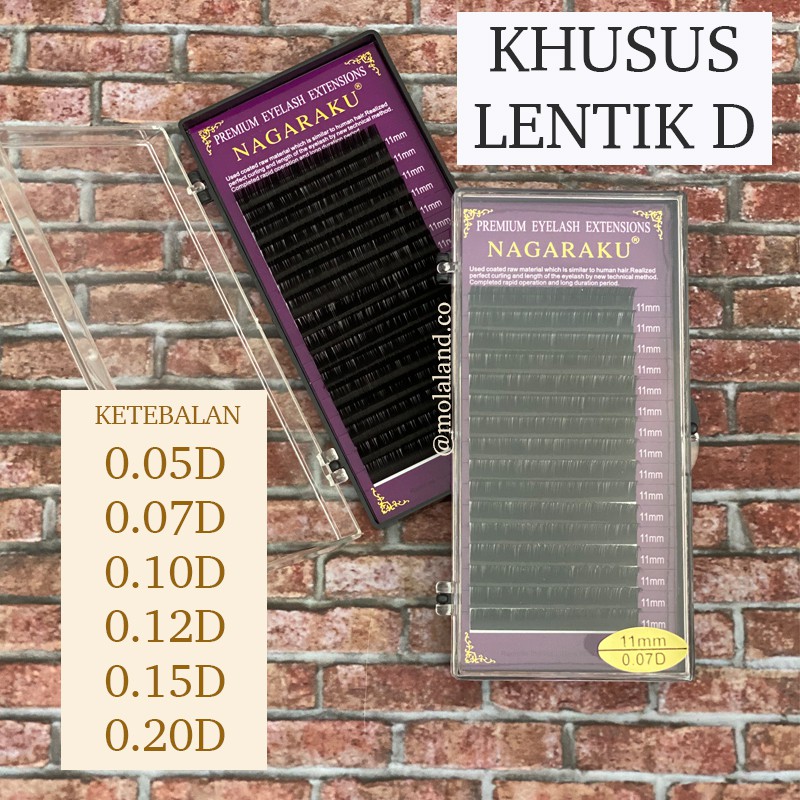 NAGARAKU LENTIK D MINK ANTI BACTERIAL LASHES EYELASH EXTENSION SAMBUNG BULUMATA 1 KOTAK 1 SIZE