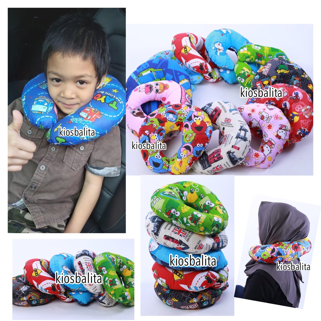 BANTAL LEHER ANAK MOTIF KARAKTER / BANTAL TRAVELLING/ BANTAL MOBIL /  BANTAL TIDUR ANAK/NECK PILLOW