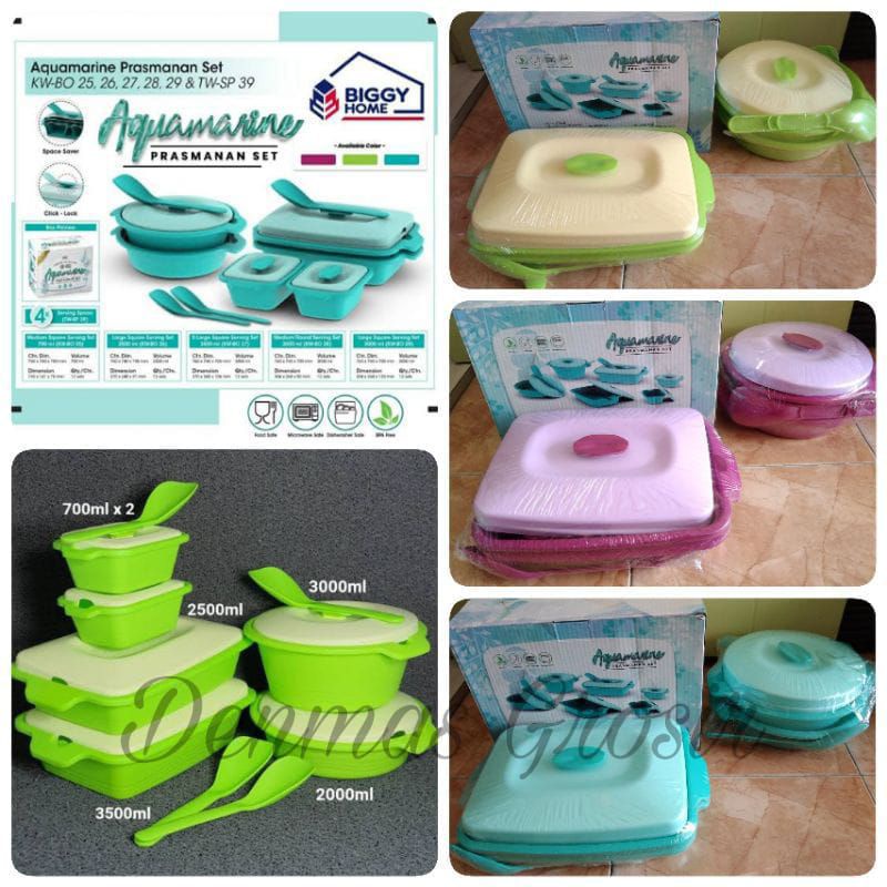 (MURAH)  PRASMANAN AQUAMARINE SET / PRASMANAN SERVING SET PLASTIK / TEMPAT MAKANAN MURAH / PRASMANAN