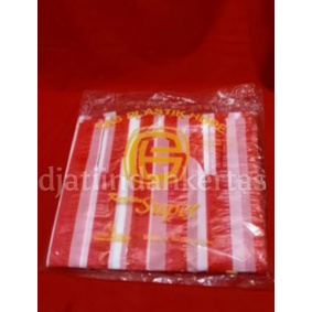 KUALITAS BAIK!!! Kantong Plastik Kresek SUPER PB PUTIH/MERAH  33 x42