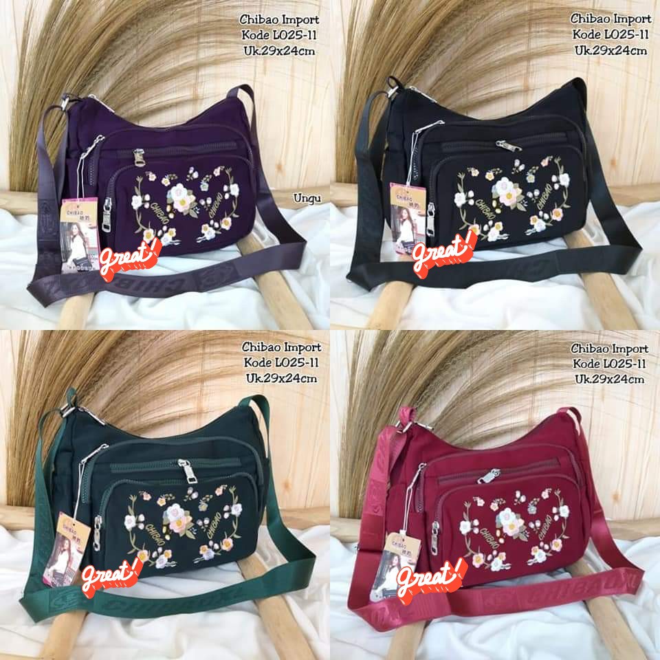 Tas Slempang Wanita Chibao L025-11 Motif Bunga TERBARU CHIBAO SLEMPANG SPECIAL PRICE BISA BAYAR COD!