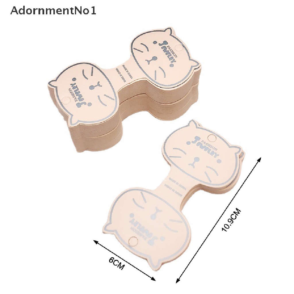 (AdornmentNo1) 50pcs / Set Kartu Tag Kertas Kraft Motif Wajah Kucing Untuk Display Perhiasan / Rambut Handmade