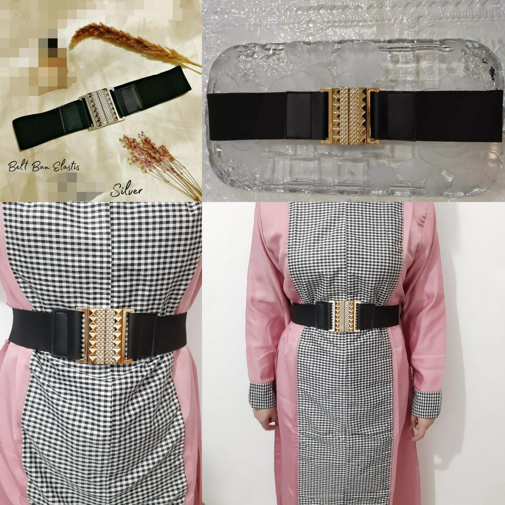 belt elastis wanita ikat pinggang menyesuaikan badan karet melar strecht