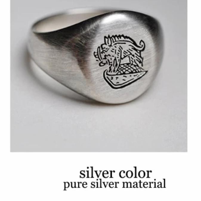 Cincin Kingsman The Secret Service Signet Rings 925 Sterling Silver - Silver 925, 6