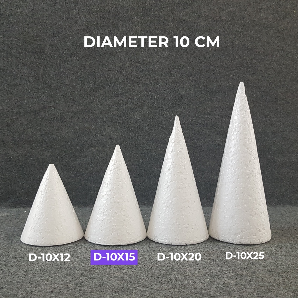 Dummy Styrofoam Kerucut D. 10cm x T. 15cm