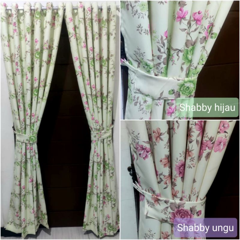 Gorden Blackout Shabby/bunga kecil