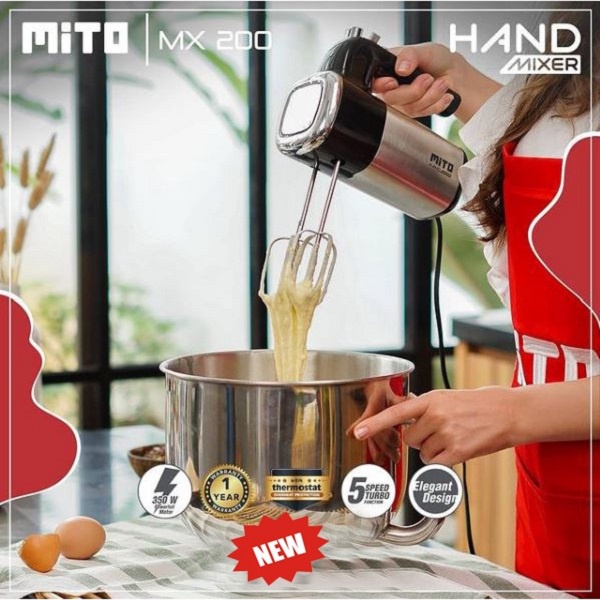 HAND MIXER MITO MX 200 Pengaduk makanan Turbo Garansi Resmi