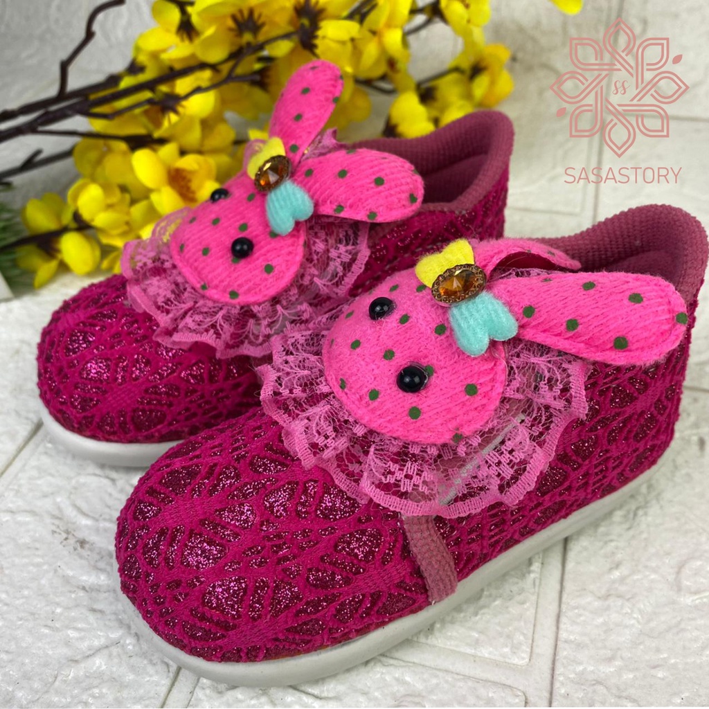 SEPATU SLIP ON ANAK BONEKA BROKAT BUNYI 1 2 3 TAHUN CA47