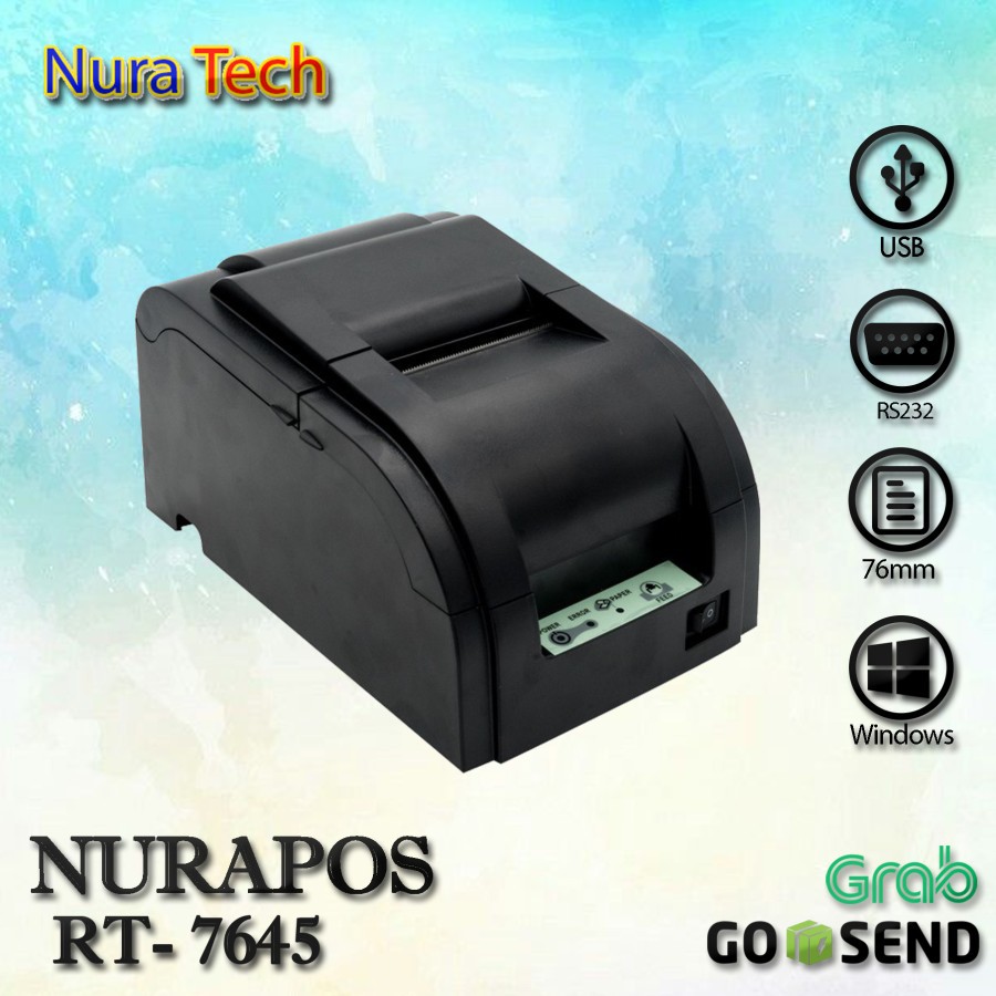 Printer Kasir DotMatrix Nurapos RT-7645 | RT7645 | RT 7645 printer kasir nota struck pembayaran dot 