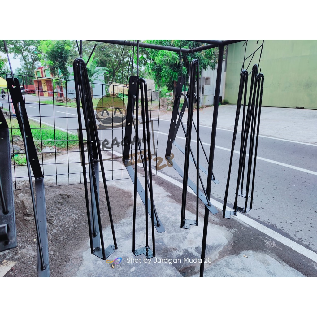 Kaki Meja Kursi Besi Hairpin 3 Layer