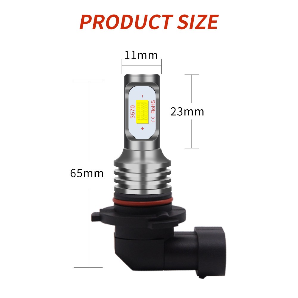 2 Pcs Lampu Mobil 9005 HB3 9006 HB4 LED Fog Lamp Mengemudi Bohlam DRL Siang Hari Lampu Canbus Bohlam Putih Emas