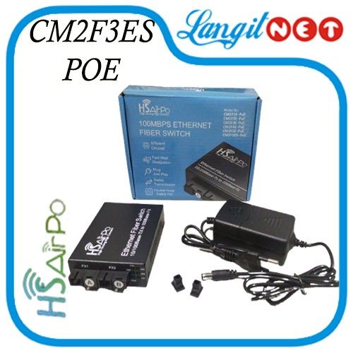 HSAIRPO CM2F3ES POE MEDIA CONVERTER 2FO 3ETH 10 100 POE