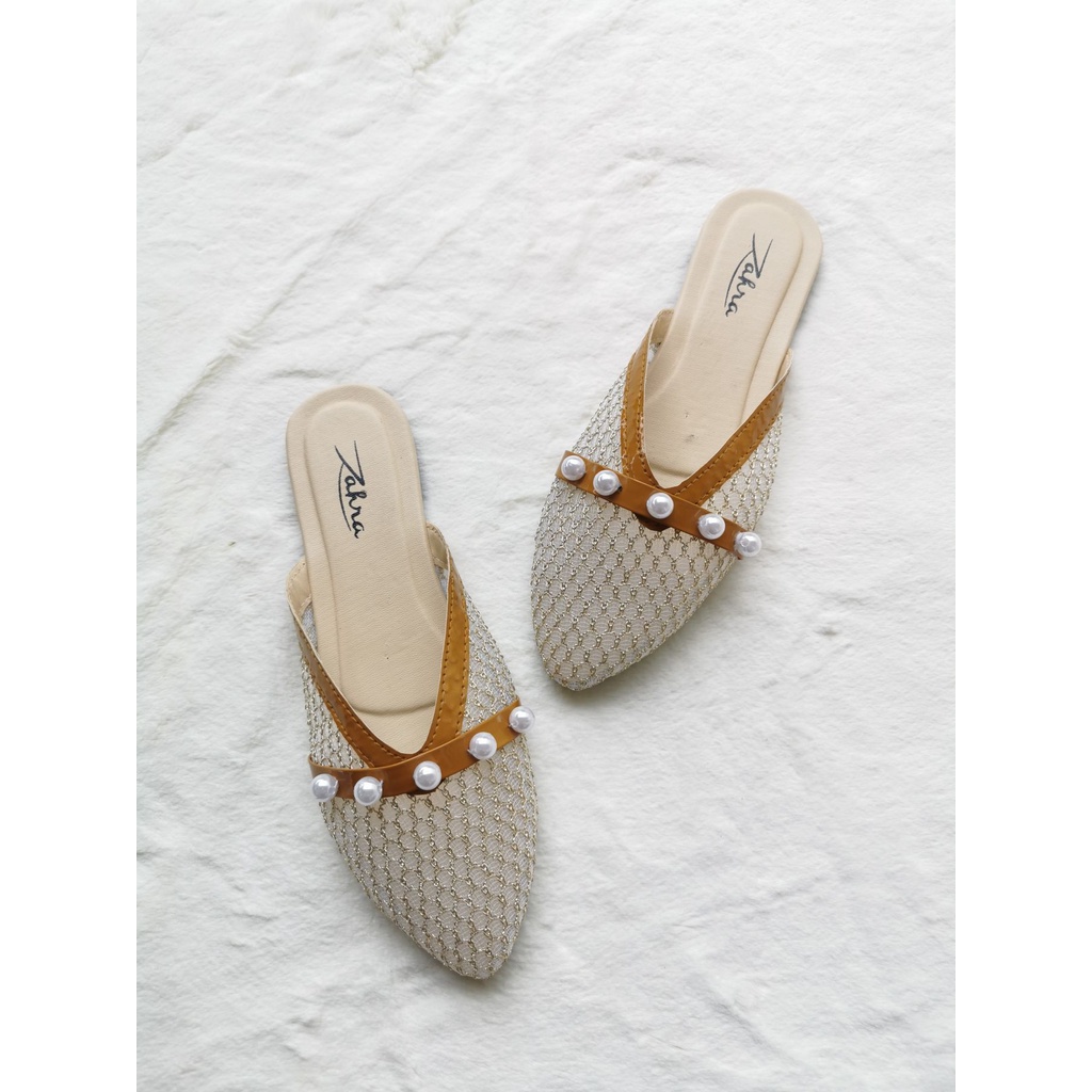 Arlaine- Berly selop wanita / sandal slop wanita / sandal brukat / sandal mutiara