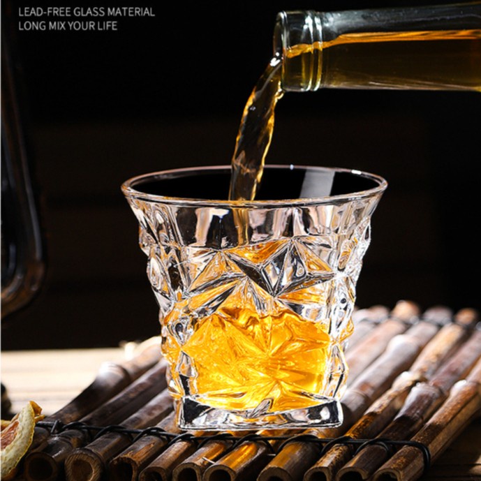 Gelas Diamond Whiskey/ Gelas Kaca / Gelas Bir / Gelas Minum / Glass / Gelas Unik/ Gelas Bartender/ G