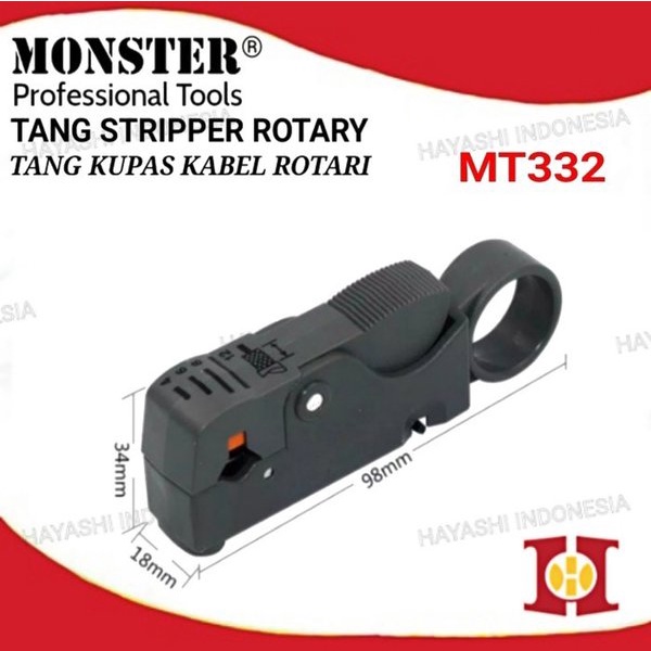 Tang Rotary Kupas Kabel RG6 RG58 RG59 Stripper Rotary Coaxial MT332