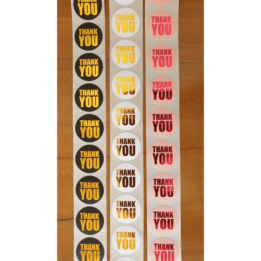 

50pcs Thank You Sticker Stiker Terima Kasih untuk Online Shop Packing Label Sticker Packaging Seal Segel Cantik
