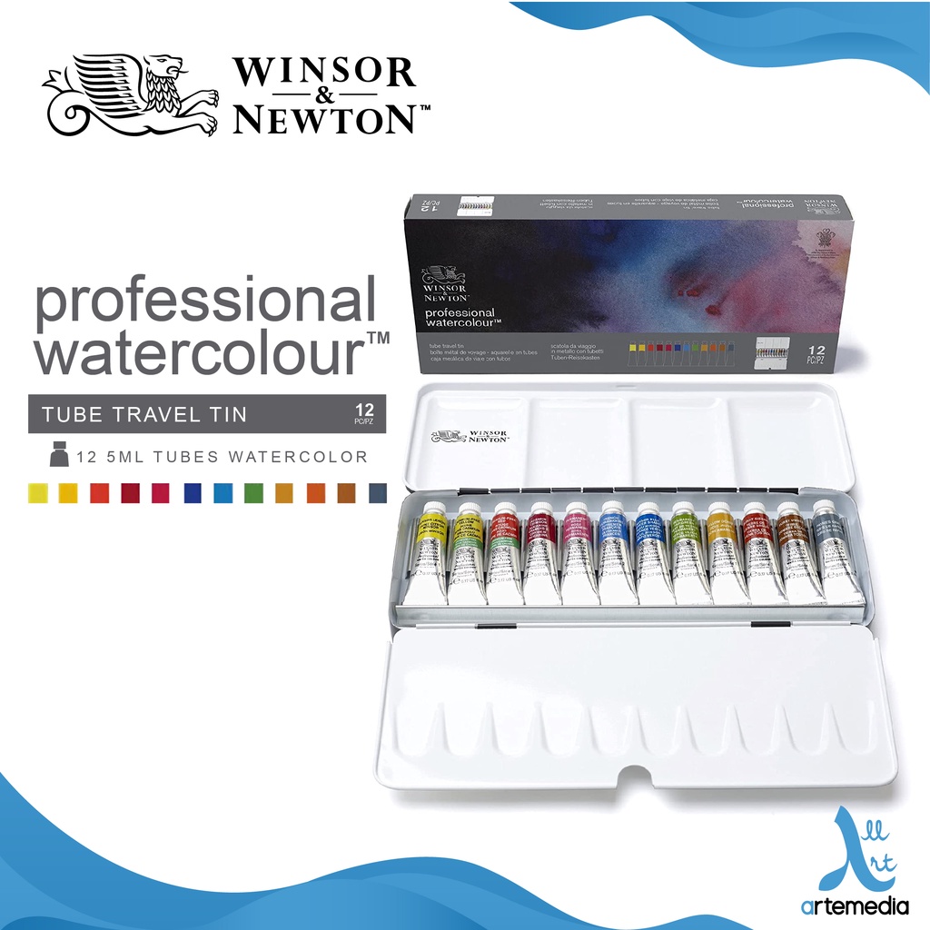 Jual Winsor & Newton Professional Watercolor 12 Tube Metal Box Cat Air ...