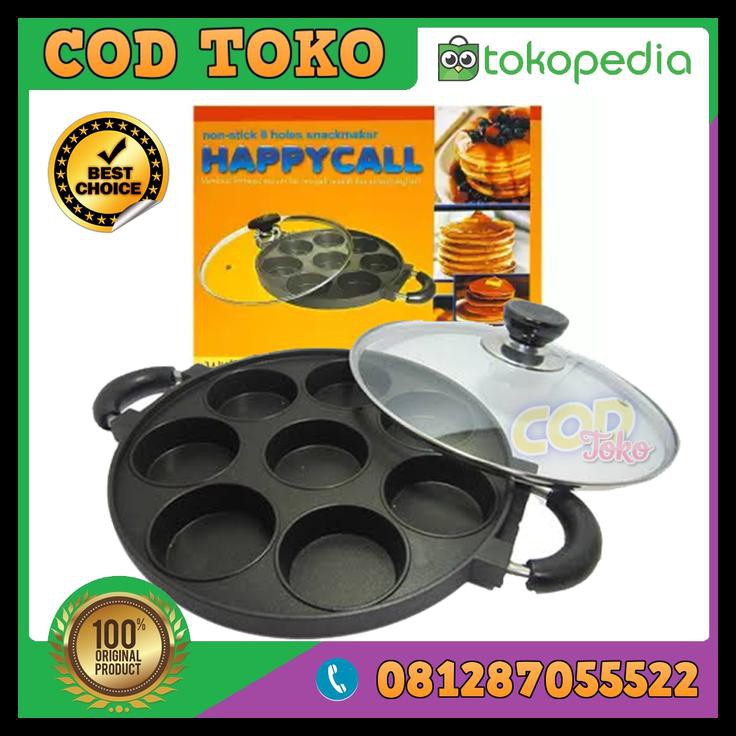 GARANSI KACA CETAKAN KUE 8 LUBANG HAPPY CALL MARTABAK MINI CAKE PAN