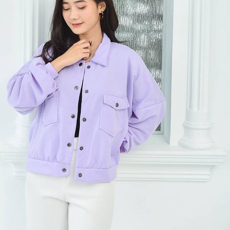 ☏ OLIN BUTTON JAKET / jaket wanita terbaru / jaket polos kekinian / ➪