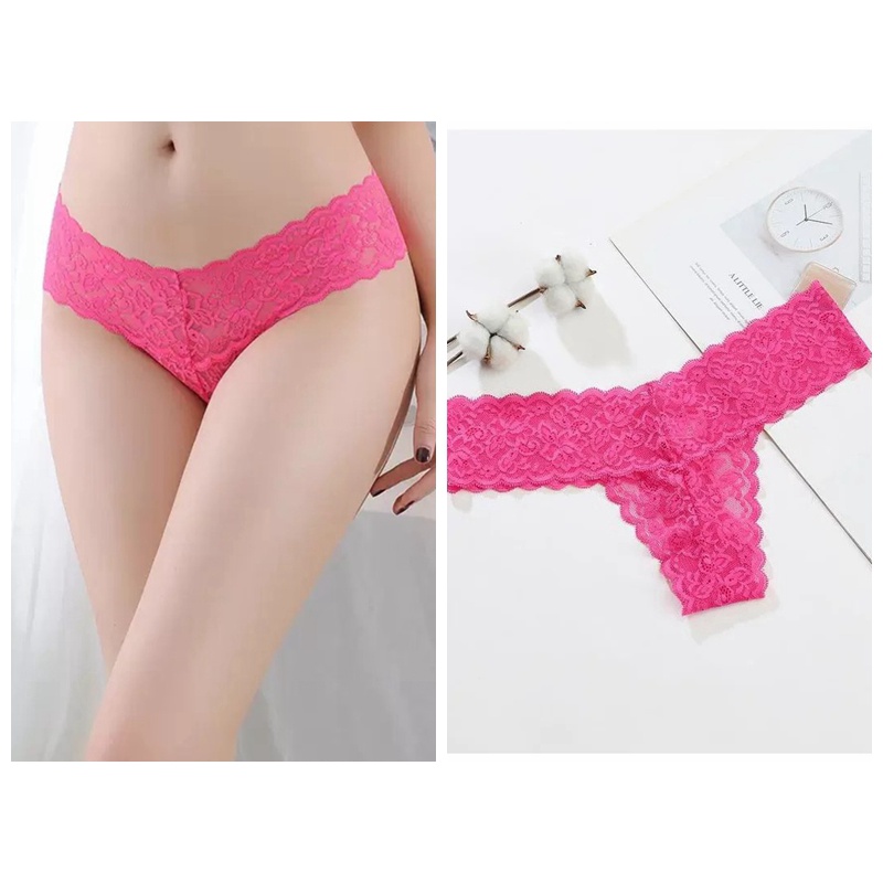 (Ready Stock) Celana Dalam Wanita Renda Ukuran jumbo G String Sexy Transparan Low Waist cd 3C236