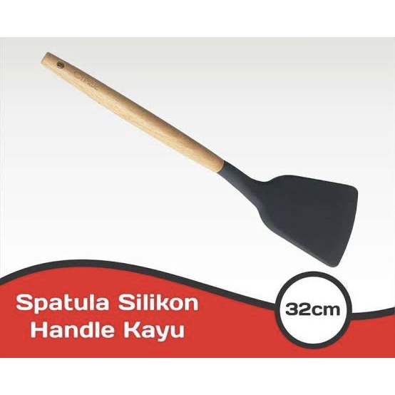 Spatula Silikon / Spatula Silicone Gagang Kayu / Spatula Turner