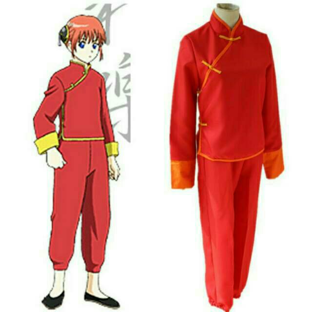 [SeinCos] Costume Kagura Cheongsam Gintama fulset Wig Cosplay