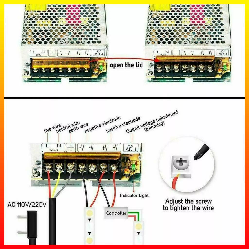 Power Supply Adapter Transformator Lampu Led Strip Driver CCTV 12V 10A SUSWE S-120-12 - 7RBT1RSV