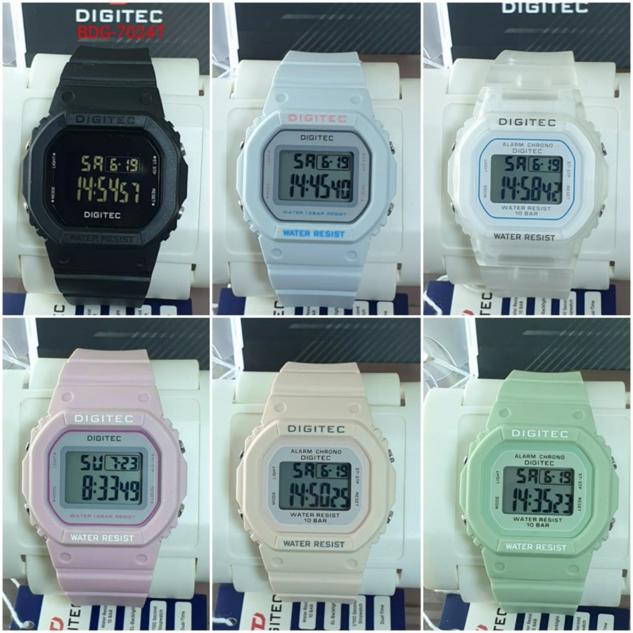 Digitec 7024 original jam tangan pria wanita digital tali rubber alarm tanggal Aktif