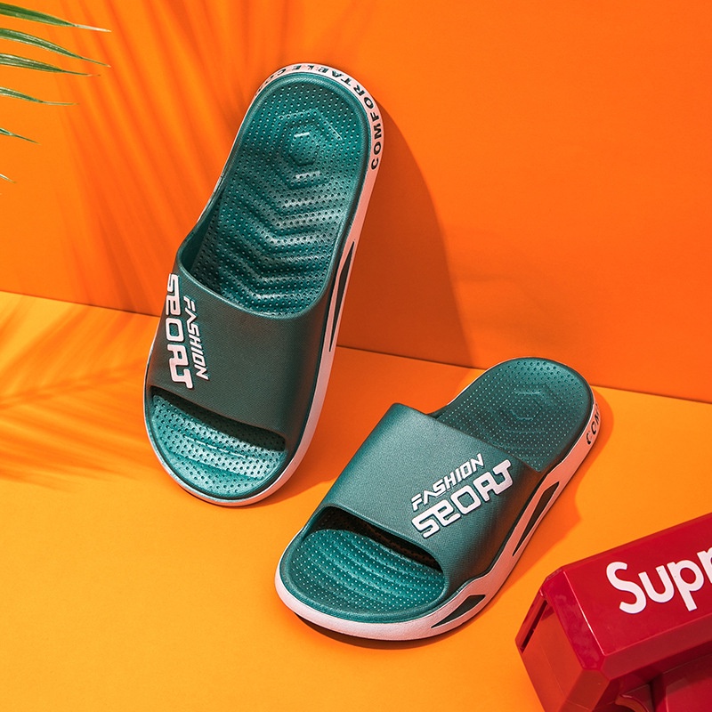 Sandal pria import sandal selop pria sandal slop pria sandal cowok [D01]-Hijau