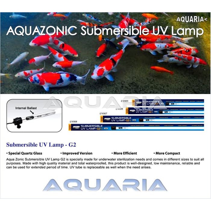 Hobby AquaZonic UV006 Lampu UV Celup Kolam 20watt Aquazonic Submersible UV