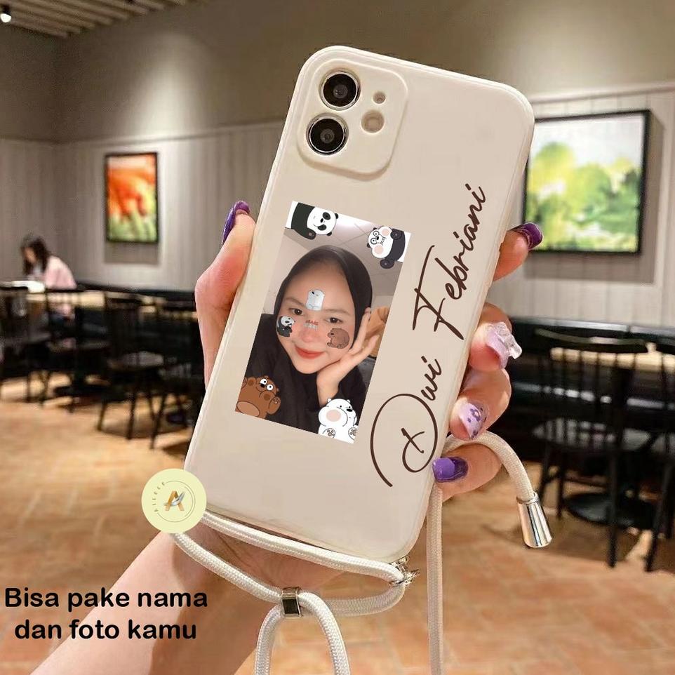 Lagi Tren.. Custom Nama + Foto Kamu Softcase Macaron + Tali For Oppo A95 A76 A16 A74 RENO 7 6 5 5F V