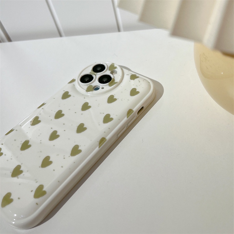 Soft Case Silikon Tpu Glossy Motif Hati 3D Untuk iPhone 14 13 12 11 Pro Max X Xr Xs Max 7 8 6 6s Plus SE 2020