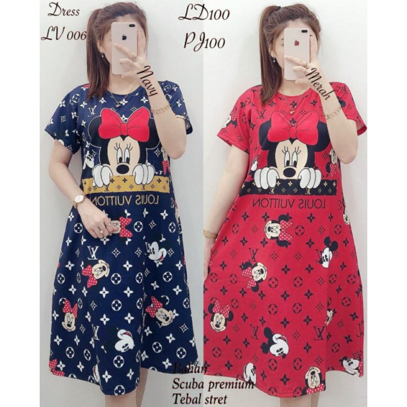 DRESS LV 006 bahan scuba premium