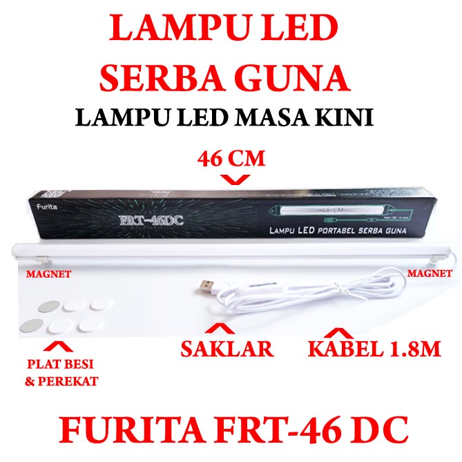 FURITA LAMPU LED USB / Lampu Belajar LED / MAGIC LAMP Strip USB Panjang Portable / USB Lampu Neon / Lampu Neon Belajar FRT-46DC