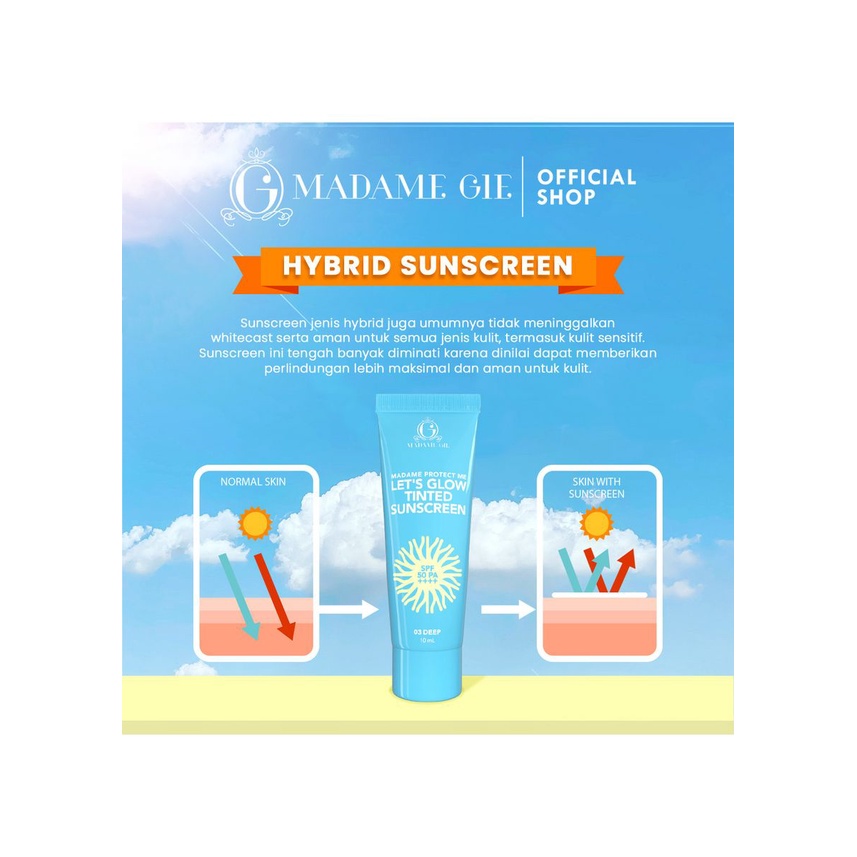 Sunscreen Madame Gie | Madame Gie Madame Protect Me Sunscreen SPF 30 - SPF 50 ll  Let's Glow Tinted Sunscreen SPF 50